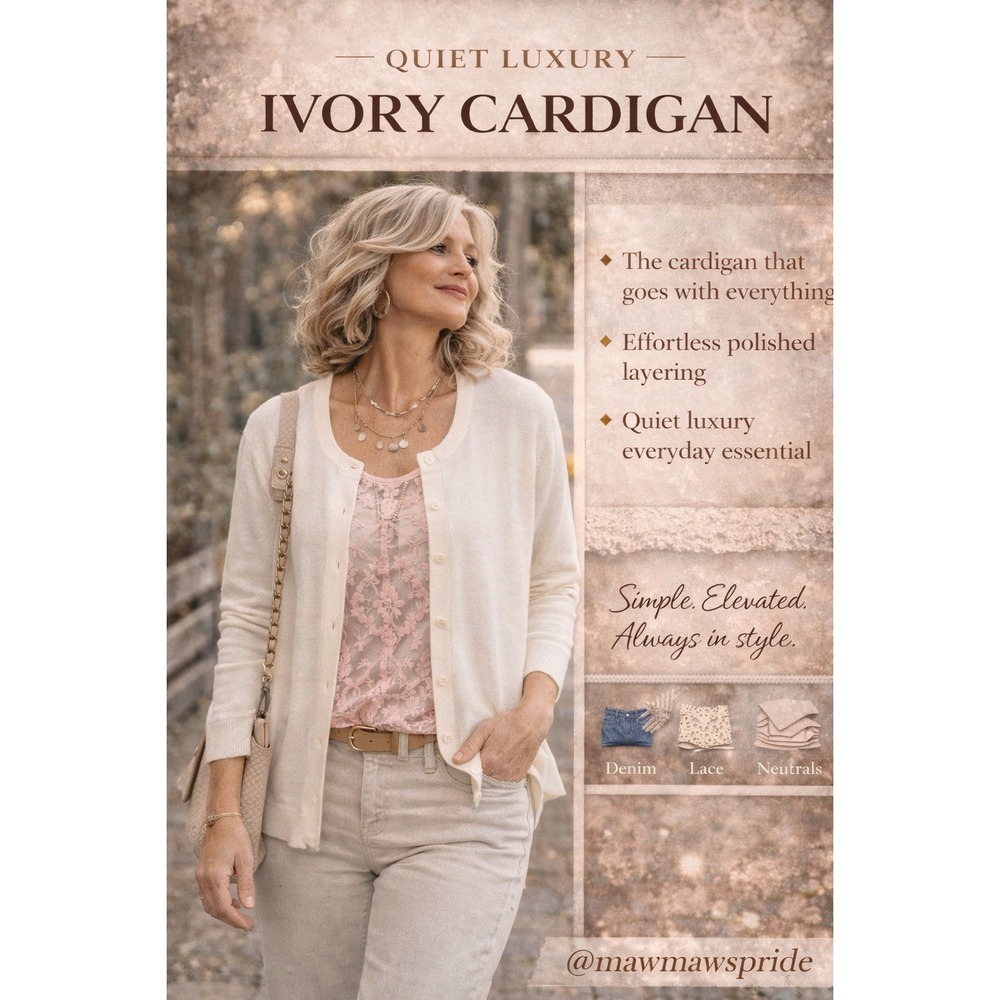 Carolyn Taylor Essentials White Button Front Card… - image 1